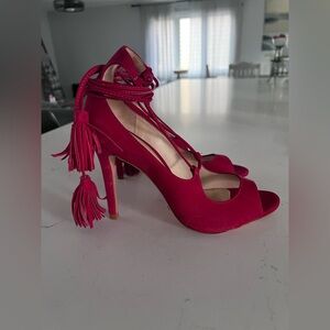 Schutz lace up heels red size 7.5